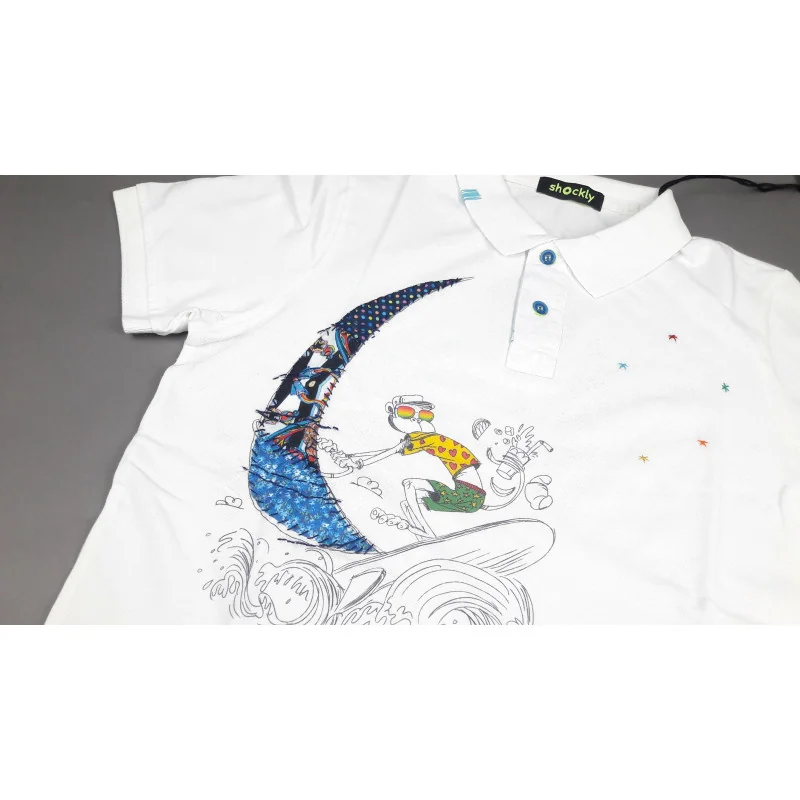 Shockly _ Sa Polo Uomo Piquet Cotone Bianco Con Stampa Prezzo 99,00