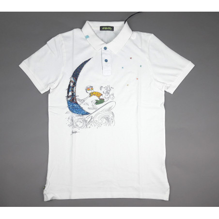 Shockly _ Sa Polo Uomo Piquet Cotone Bianco Con Stampa Prezzo 99,00