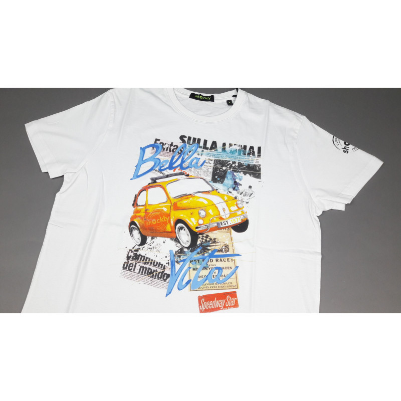 Shockly _ Sa T-Shirt Uomo Cotone Bianco Con Stampa Prezzo 59,00