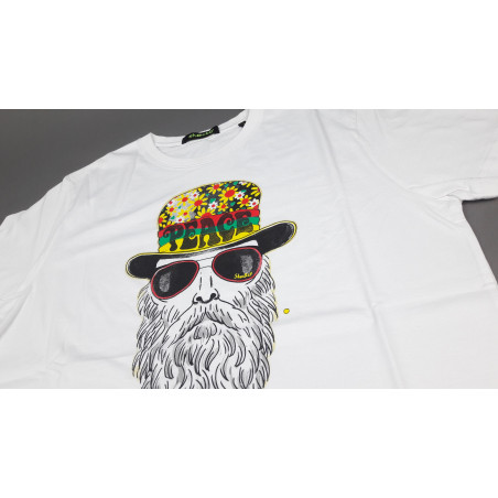 Shockly _ Sa T-Shirt Uomo Cotone Bianco Con Stampa Hipster Prezzo 59,00