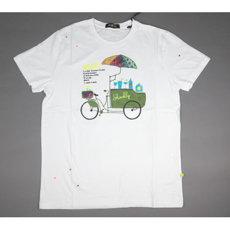 Shockly _ Sa T-Shirt Uomo Cotone Bianco Con Stampa Mojito Prezzo 65,00