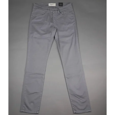 Jeckerson Jeans Uomo In Cotone Gabardina Stretch Grigio Prezzo 150,00