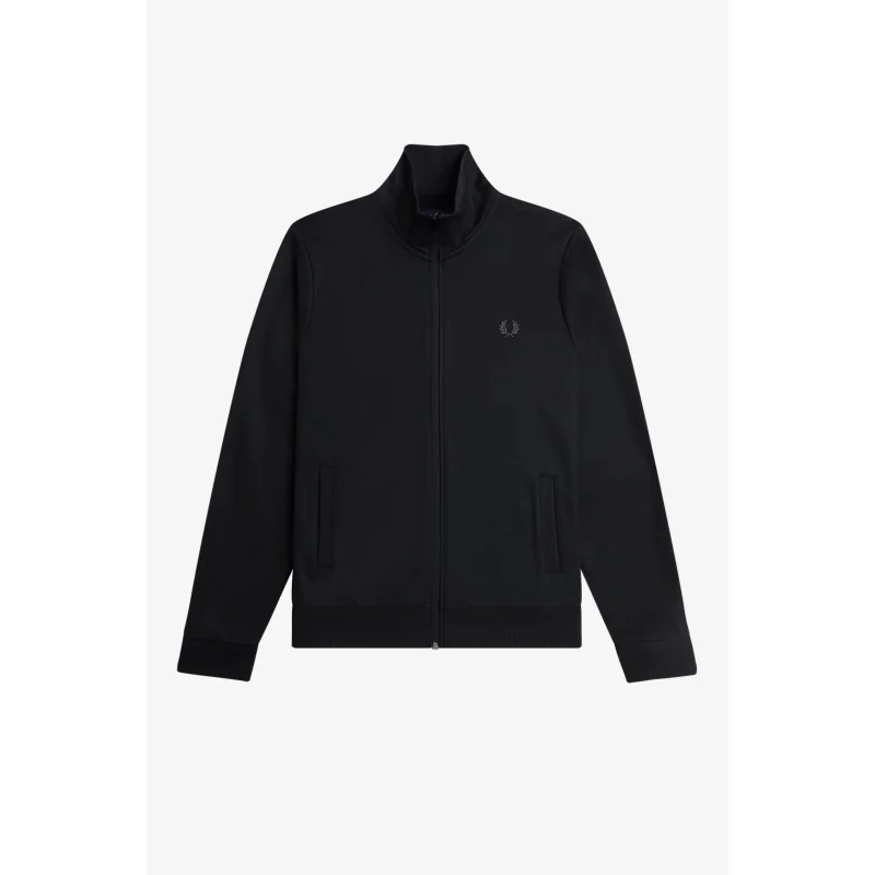 Fred Perry _ Sa Felpa Track Jacket Uomo Cotone E Poliestere Nero Chiusura Zip Prezzo 150,00