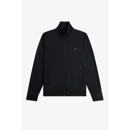 Fred Perry _ Sa Felpa Track Jacket Uomo Cotone E Poliestere Nero Chiusura Zip Prezzo 150,00