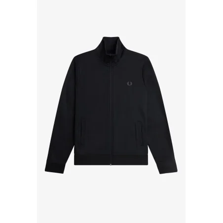 Fred Perry _ Sa Felpa Track Jacket Uomo Cotone E Poliestere Nero Chiusura Zip Prezzo 150,00