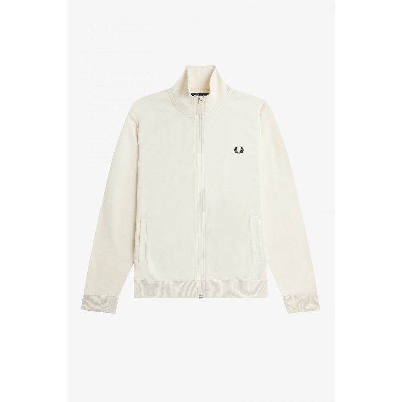 Fred Perry Felpa Track Jacket Uomo Cotone E Poliestere Avorio Chiusura Zip Prezzo 150,00