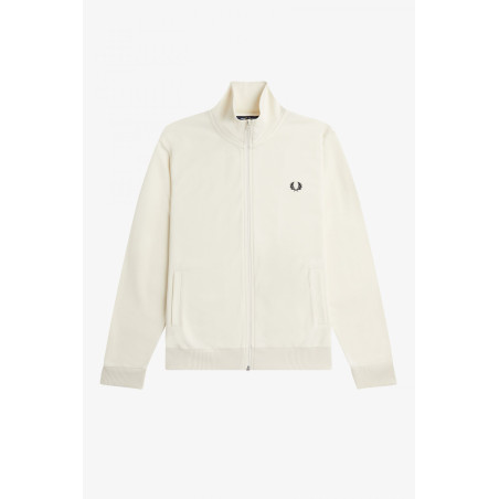 Fred Perry Felpa Track Jacket Uomo Cotone E Poliestere Avorio Chiusura Zip Prezzo 150,00