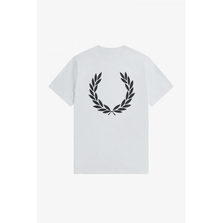 Fred Perry _ Sa T-Shirt Uomo Cotone Bianco Con Stampa Grafica Sul Retro Prezzo 89,00