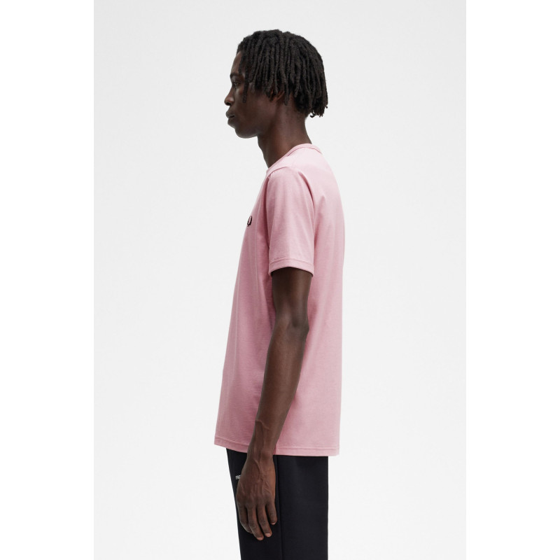 Fred Perry T Shirt Uomo Ringer Cotone Rosa Prezzo 66 00