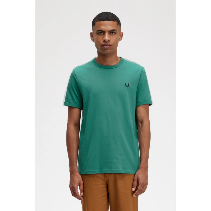 Fred Perry T-Shirt Uomo Ringer Cotone Verde Petrolio Prezzo 66,00