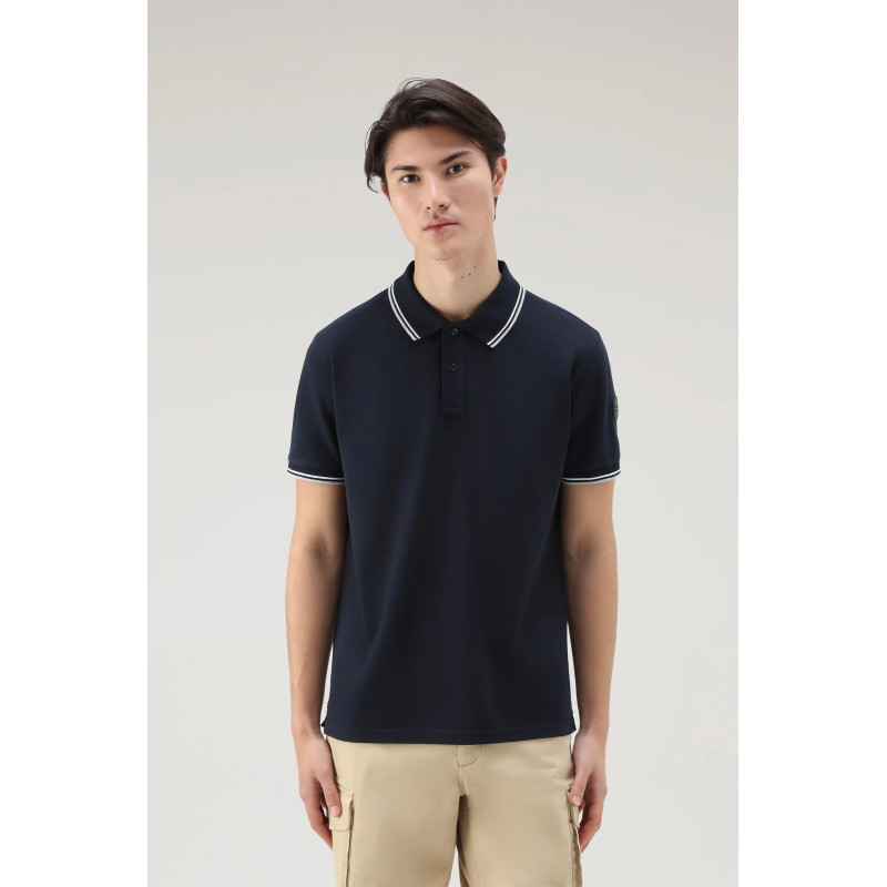 Woolrich _ Polo Uomo Monterey Cotone Stretch Blu Scuro Prezzo 98,00