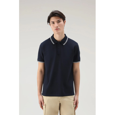 Woolrich _ Polo Uomo Monterey Cotone Stretch Blu Scuro Prezzo 98,00