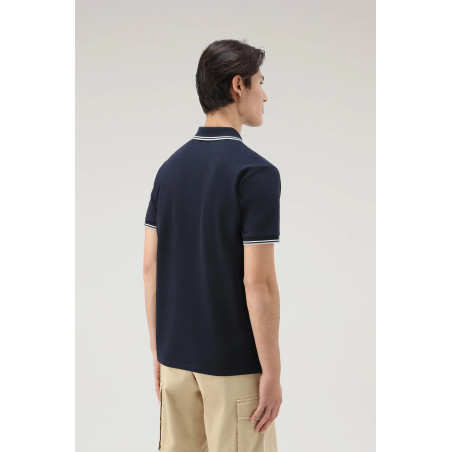 Woolrich _ Polo Uomo Monterey Cotone Stretch Blu Scuro Prezzo 98,00