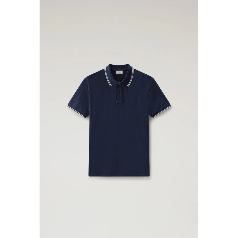 Woolrich _ Polo Uomo Monterey Cotone Stretch Blu Scuro Prezzo 98,00