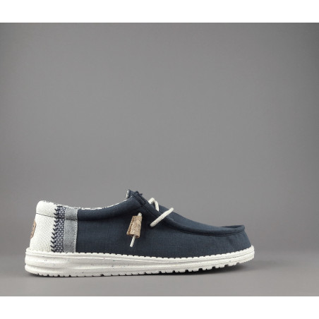 Hey Dude _ Sa Sneakers Unisex Wally Break Stitch Tessuto Blu Prezzo 75,00