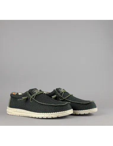 Hey Dude _ Sa Sneakers Unisex Wally Sox Tessuto Stretch Verde Militare Prezzo 70,00