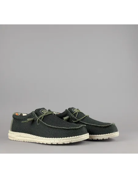 Hey Dude Sneakers Unisex Wally Sox Tessuto Stretch Verde Militare Prezzo 70,00