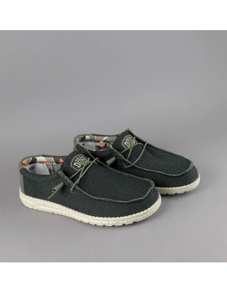 Hey Dude Sneakers Unisex Wally Sox Tessuto Stretch Verde Militare Prezzo 70,00
