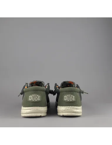 Hey Dude _ Sa Sneakers Unisex Wally Sox Tessuto Stretch Verde Militare Prezzo 70,00