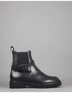 Archyve Stivaletto Beatles Donna Pelle Nero Elastico Bilaterale Con Cinturino Prezzo 260,00