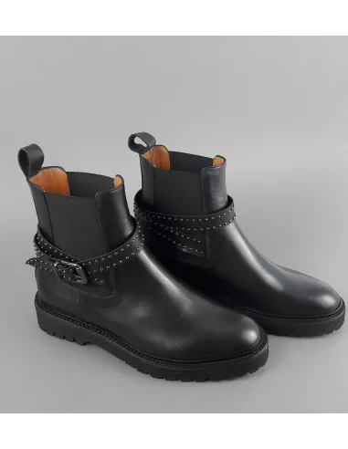 Archyve Stivaletto Beatles Donna Pelle Nero Elastico Bilaterale Con Cinturino Prezzo 260,00