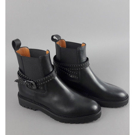 Archyve Stivaletto Beatles Donna Pelle Nero Elastico Bilaterale Con Cinturino Prezzo 260,00