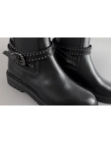 Archyve Stivaletto Beatles Donna Pelle Nero Elastico Bilaterale Con Cinturino Prezzo 260,00