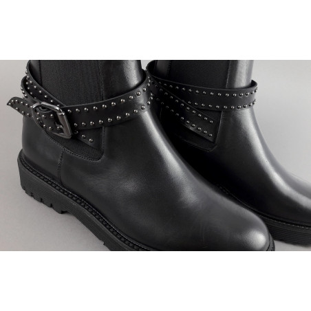 Archyve Stivaletto Beatles Donna Pelle Nero Elastico Bilaterale Con Cinturino Prezzo 260,00