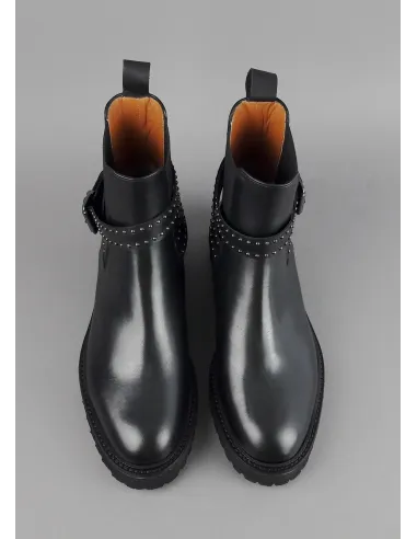 Archyve Stivaletto Beatles Donna Pelle Nero Elastico Bilaterale Con Cinturino Prezzo 260,00