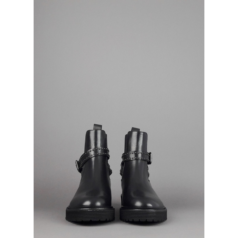 Archyve Stivaletto Beatles Donna Pelle Nero Elastico Bilaterale Con Cinturino Prezzo 260,00