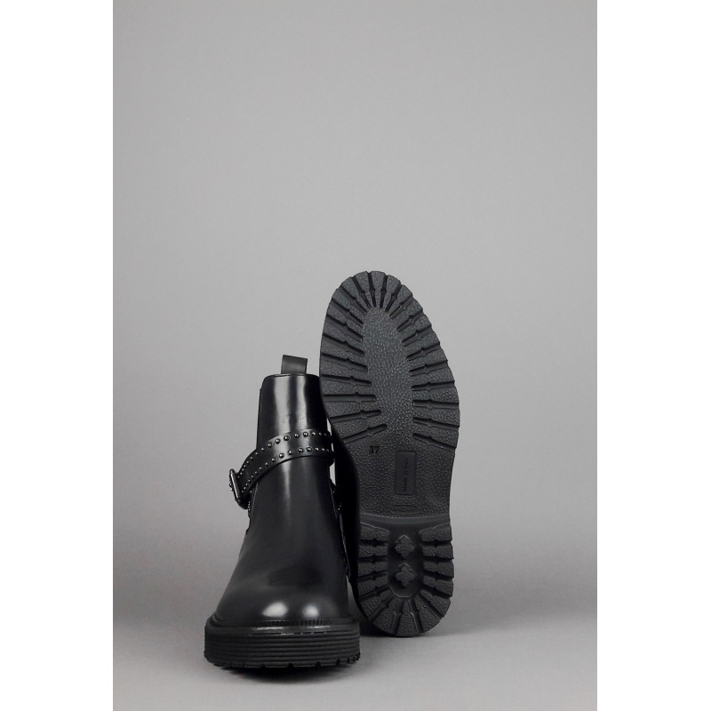 Archyve Stivaletto Beatles Donna Pelle Nero Elastico Bilaterale Con Cinturino Prezzo 260,00