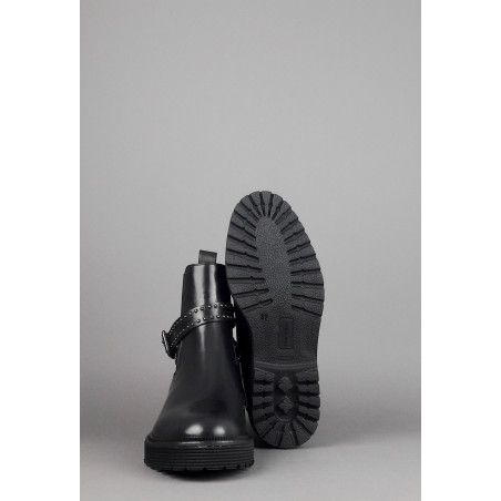 Archyve Stivaletto Beatles Donna Pelle Nero Elastico Bilaterale Con Cinturino Prezzo 260,00