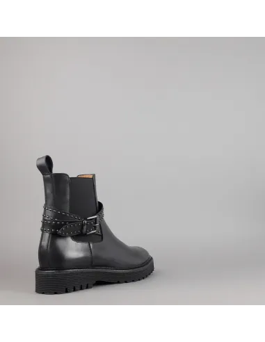 Archyve Stivaletto Beatles Donna Pelle Nero Elastico Bilaterale Con Cinturino Prezzo 260,00