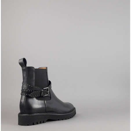 Archyve Stivaletto Beatles Donna Pelle Nero Elastico Bilaterale Con Cinturino Prezzo 260,00