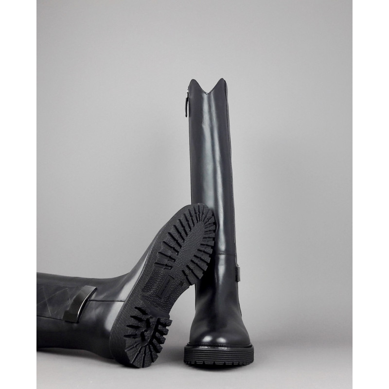 Archyve Stivale Donna Pelle Nero Cerniera Laterale Prezzo 320,00