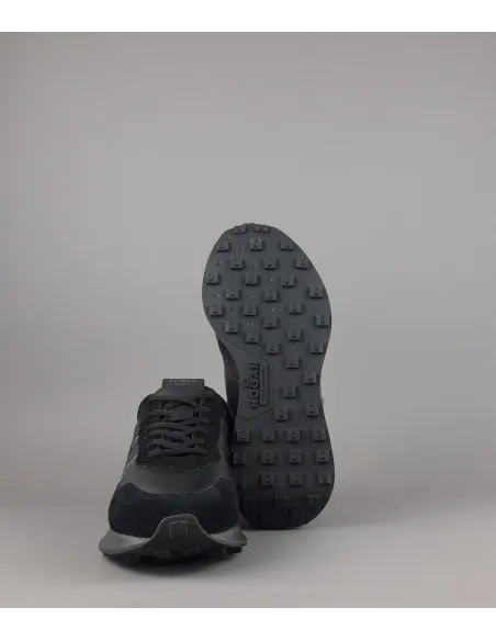 Hogan Sneakers H601 Uomo Camoscio E Pelle Nero H Cucita Prezzo 460,00