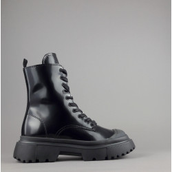 Hogan Anfibio H619 Donna Pelle Spazzolata Nero H Logo Prezzo 560,00