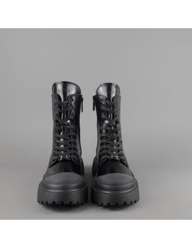 Hogan Anfibio H619 Donna Pelle Spazzolata Nero H Logo Prezzo 560,00