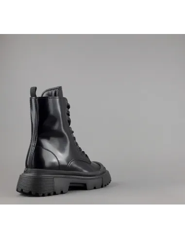 Hogan Anfibio H619 Donna Pelle Spazzolata Nero H Logo Prezzo 560,00