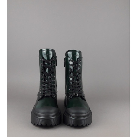 Hogan // Sa Anfibio H619 Donna Pelle Spazzolata Verde Scuro H Logo Prezzo 560,00