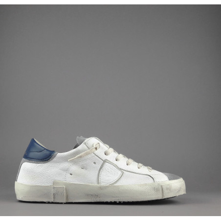 Philippe Model // Sa Sneakers Uomo Paris x Pelle Bianco Spoiler Blu Prezzo 340,00