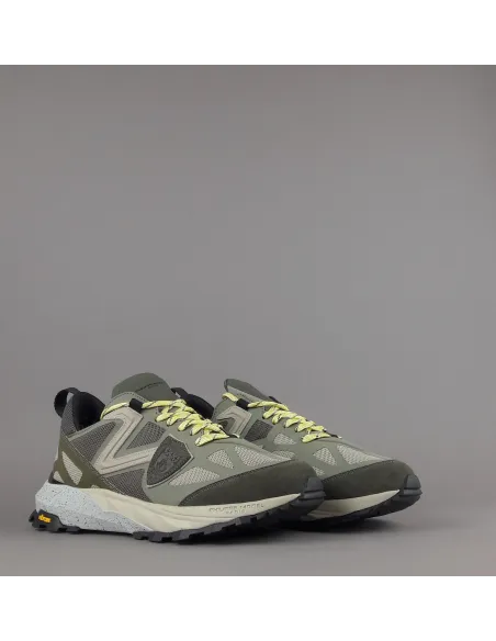 Philippe Model Sneakers Uomo Low Rocx Tela Mesh E Camoscio Verde Militare Prezzo 340,00