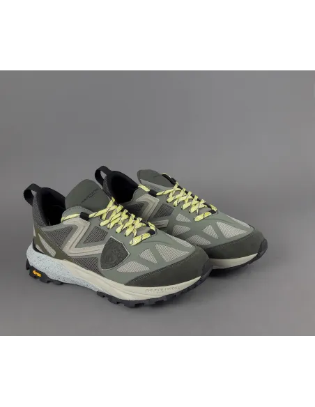 Philippe Model Sneakers Uomo Low Rocx Tela Mesh E Camoscio Verde Militare Prezzo 340,00