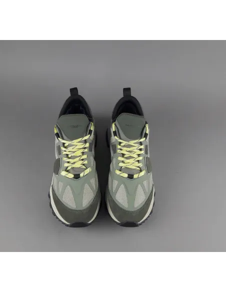 Philippe Model Sneakers Uomo Low Rocx Tela Mesh E Camoscio Verde Militare Prezzo 340,00