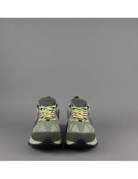Philippe Model Sneakers Uomo Low Rocx Tela Mesh E Camoscio Verde Militare Prezzo 340,00