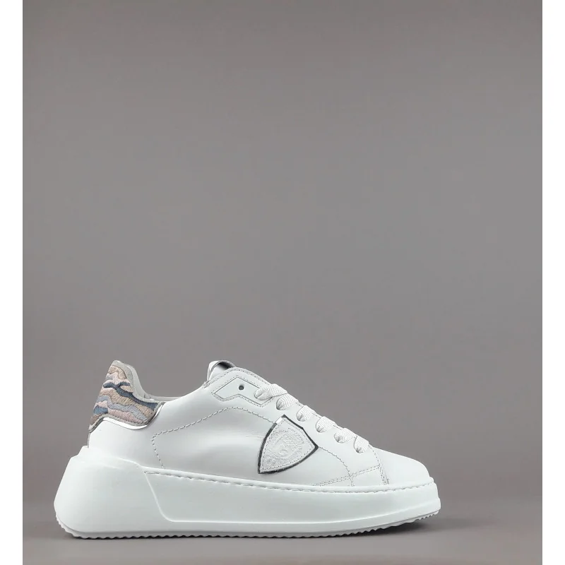 Philippe Model // Sa Sneakers Donna New Temple Tres Pelle Bianco Spoiler Tessuto Prezzo 340,00