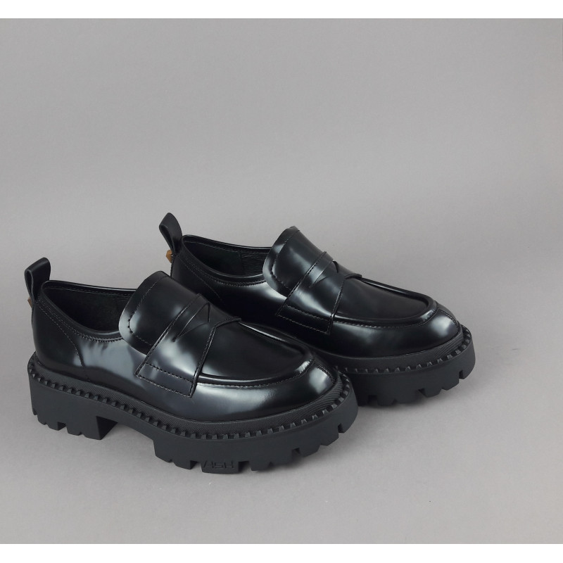 ASH // Sa Mocassini Donna Genial Studs Pelle Abrasivata Nero Prezzo 230,00