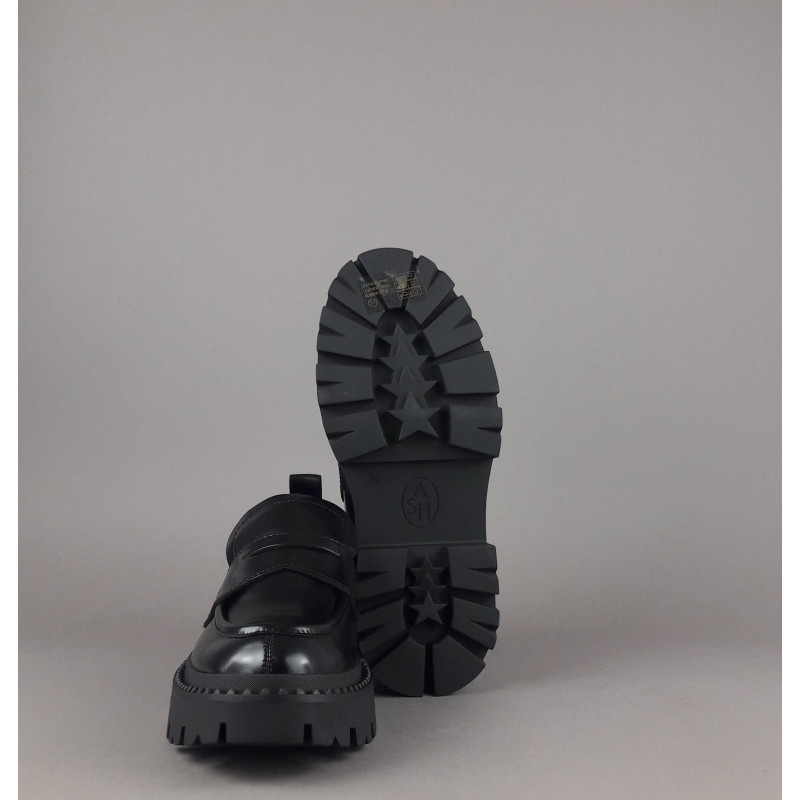 ASH // Sa Mocassini Donna Genial Studs Pelle Abrasivata Nero Prezzo 230,00