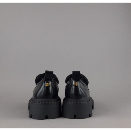 ASH // Sa Mocassini Donna Genial Studs Pelle Abrasivata Nero Prezzo 230,00