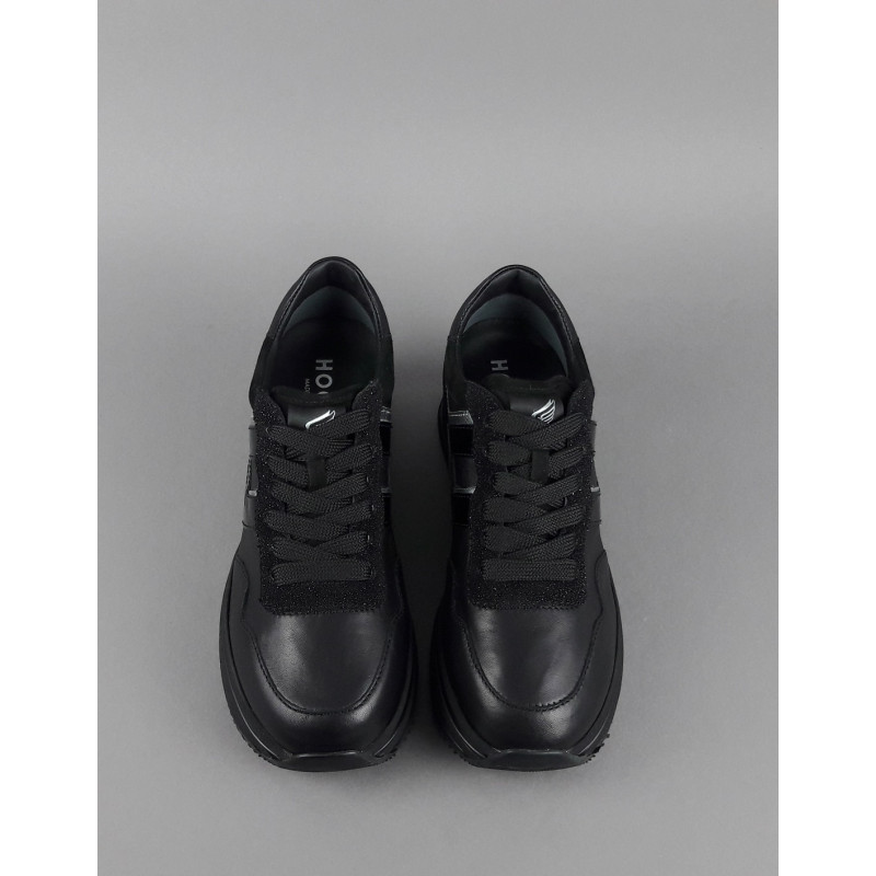 Hogan Midi Platform H483 Donna Pelle Nero H Vernice Nero Argento Prezzo 450,00